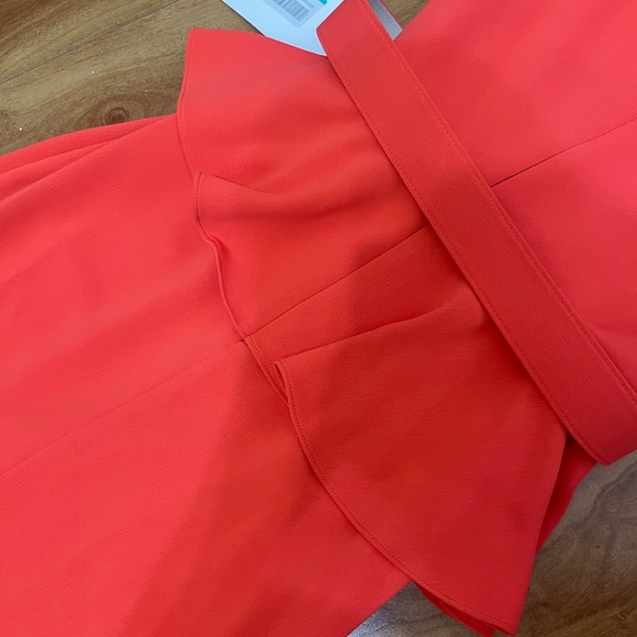 Badgley Mischka Deep Pink Peplum Dress Size 4 New With Tags - Picture 10 of 12